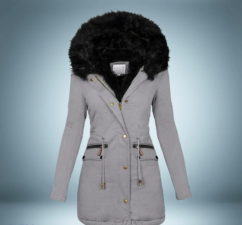 Viviana® | Exclusive parka with fur collar in black