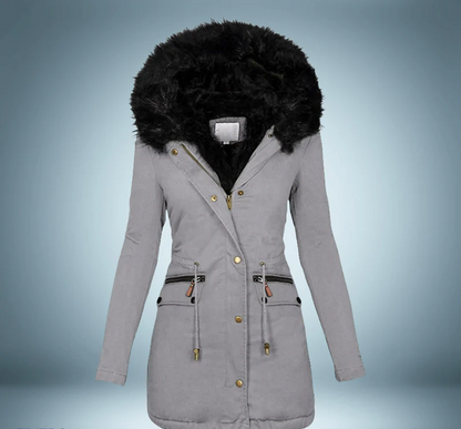 Viviana® | Exclusive parka with fur collar in black