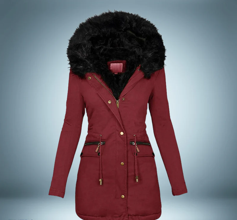 Viviana® | Exclusive parka with fur collar in black