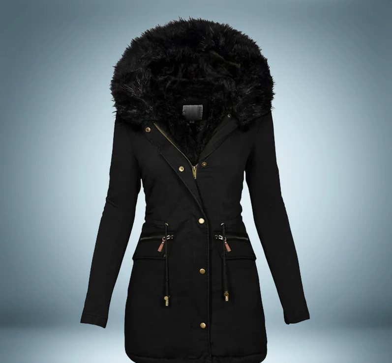 Viviana® | Exclusive parka with fur collar in black