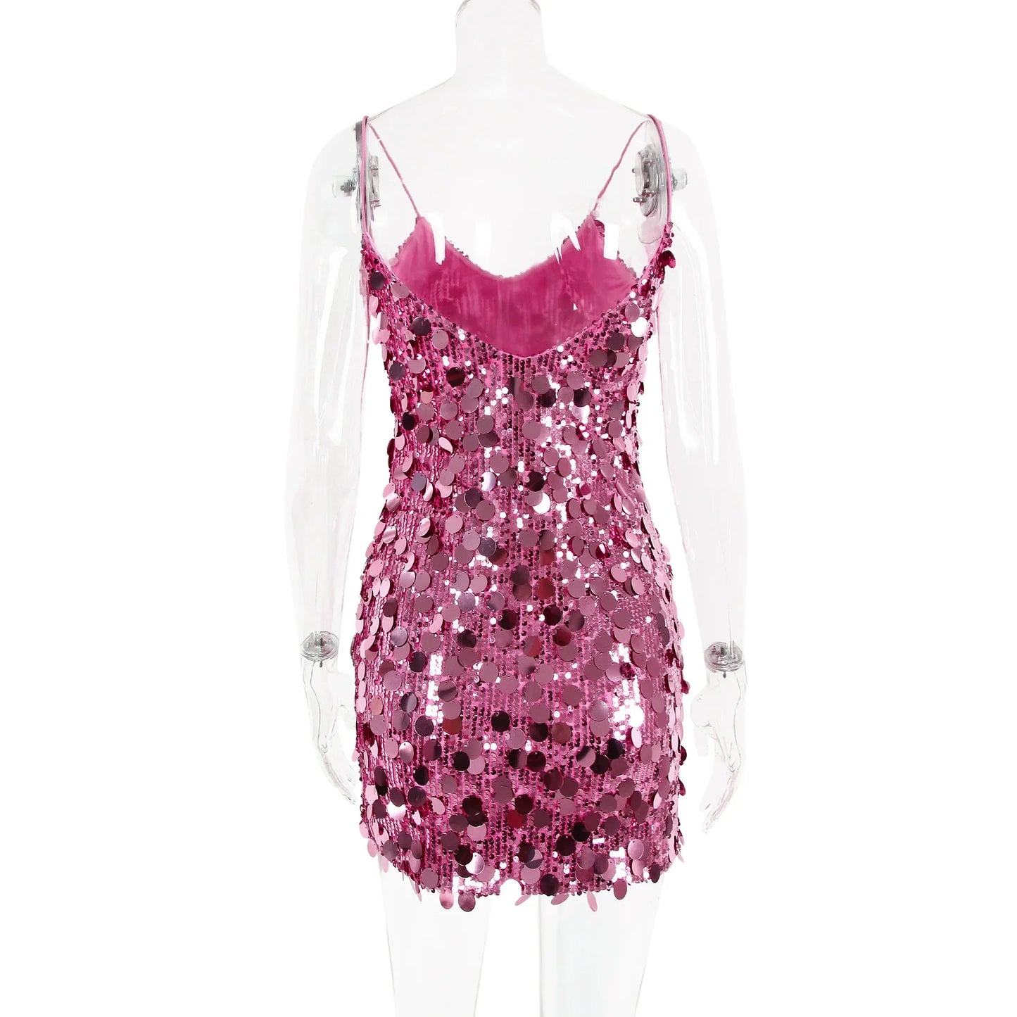 Penelope® | Mini dress with shiny sequins, pink, sleeveless