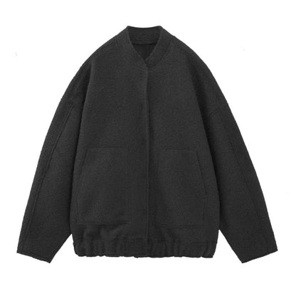 Zaida® | Oversized Wool Coat With Crew Neck And Buttons