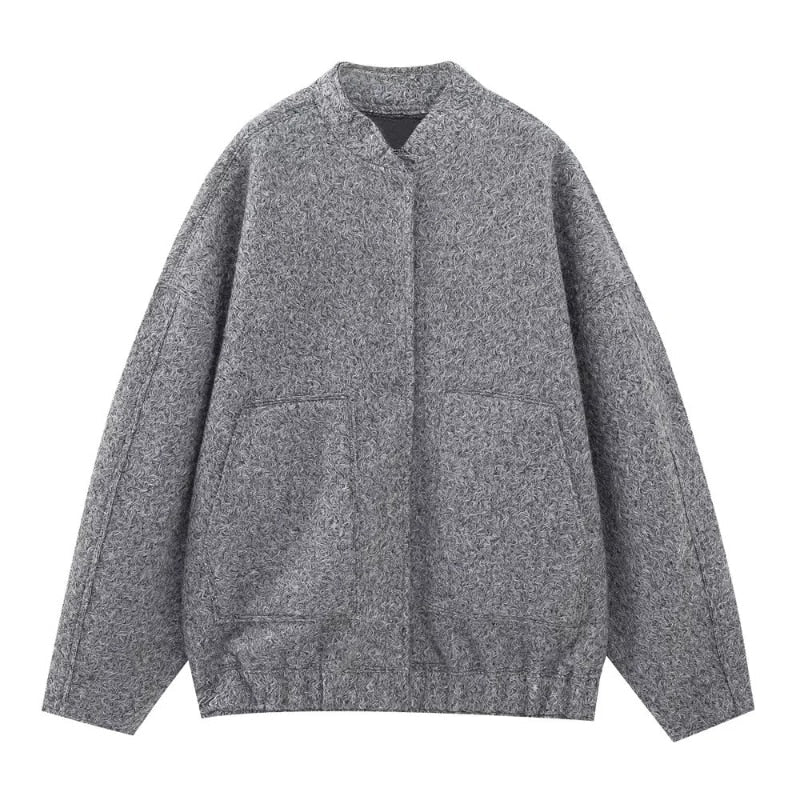 Zaida® | Oversized Wool Coat With Crew Neck And Buttons