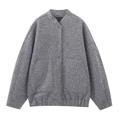 Zaida® | Oversized Wool Coat With Crew Neck And Buttons