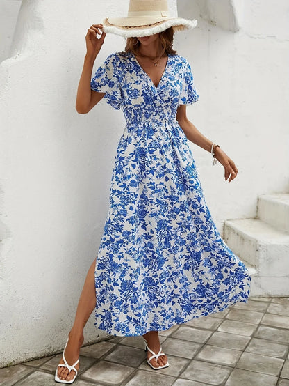 Talia® | Long dress in Delft blue