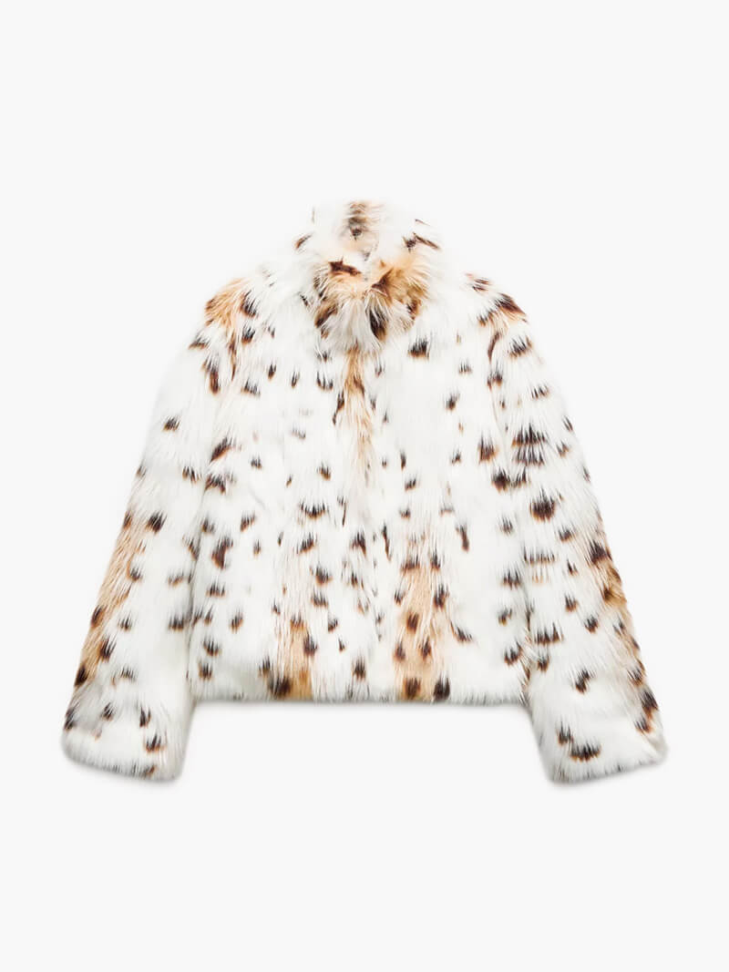 Ximena® | Leopard print fur jacket