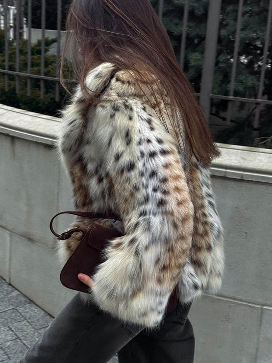 Ximena® | Leopard print fur jacket