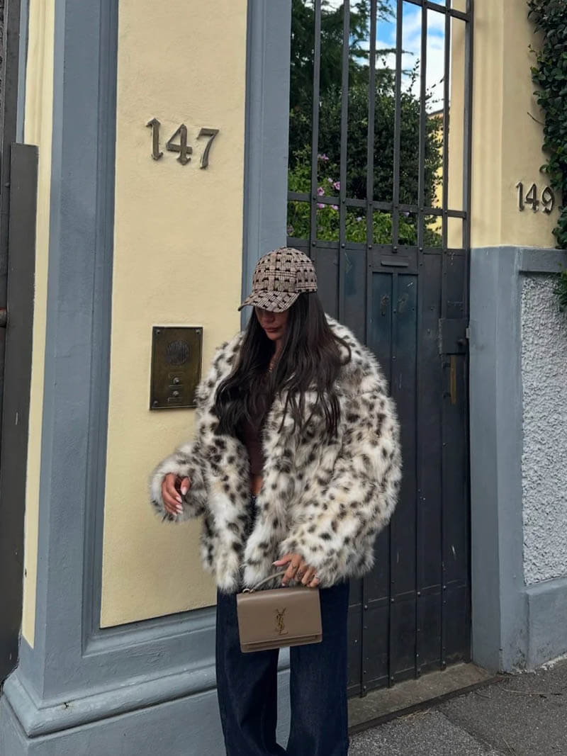 Ximena® | Leopard print fur jacket