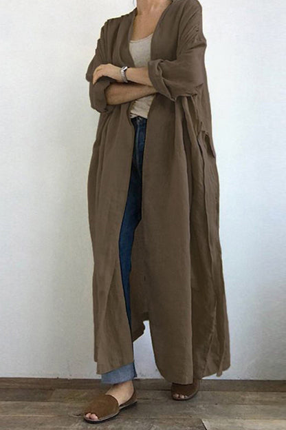 Petra® | Plain long trench coat with pockets