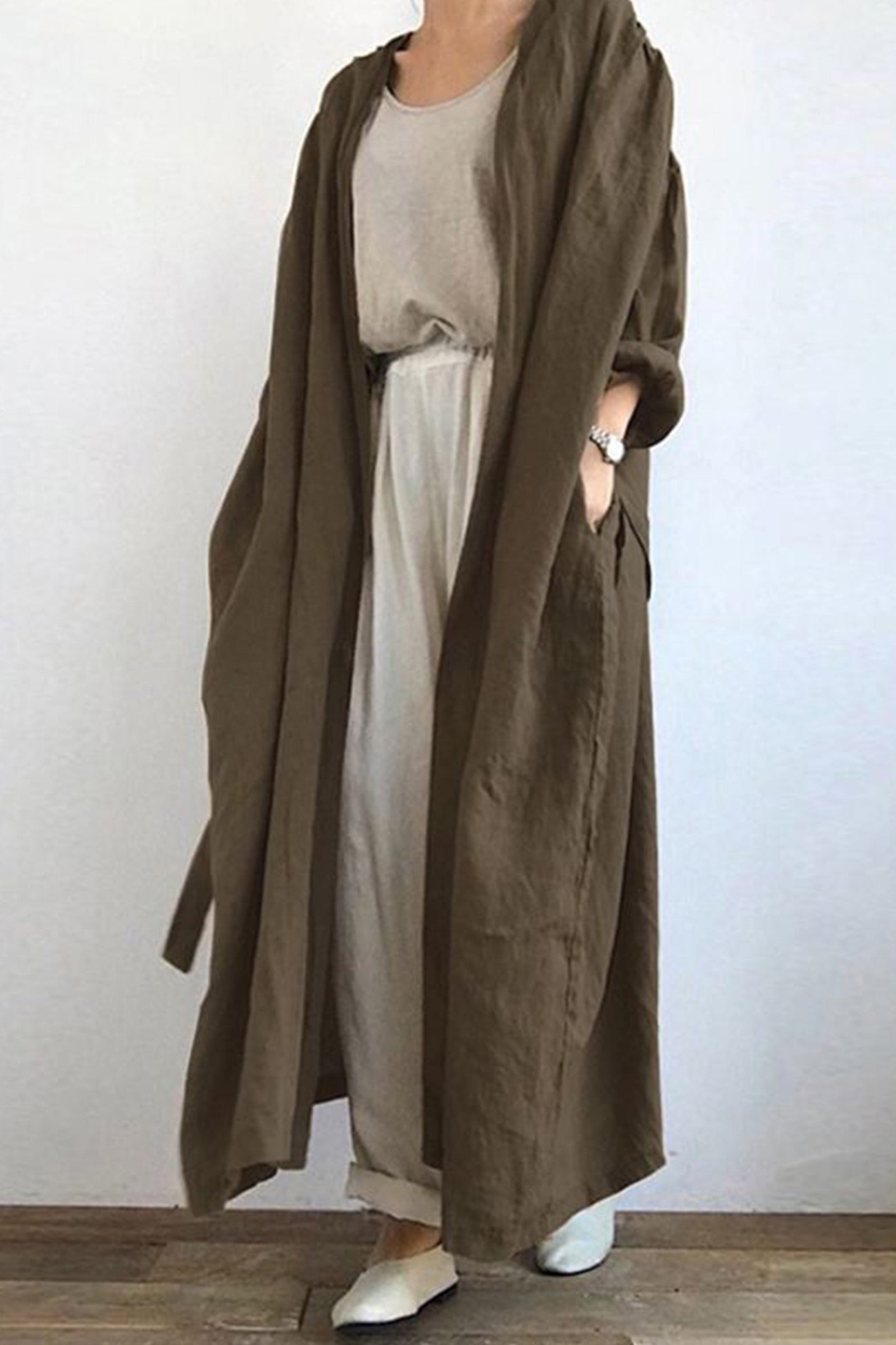 Petra® | Plain long trench coat with pockets