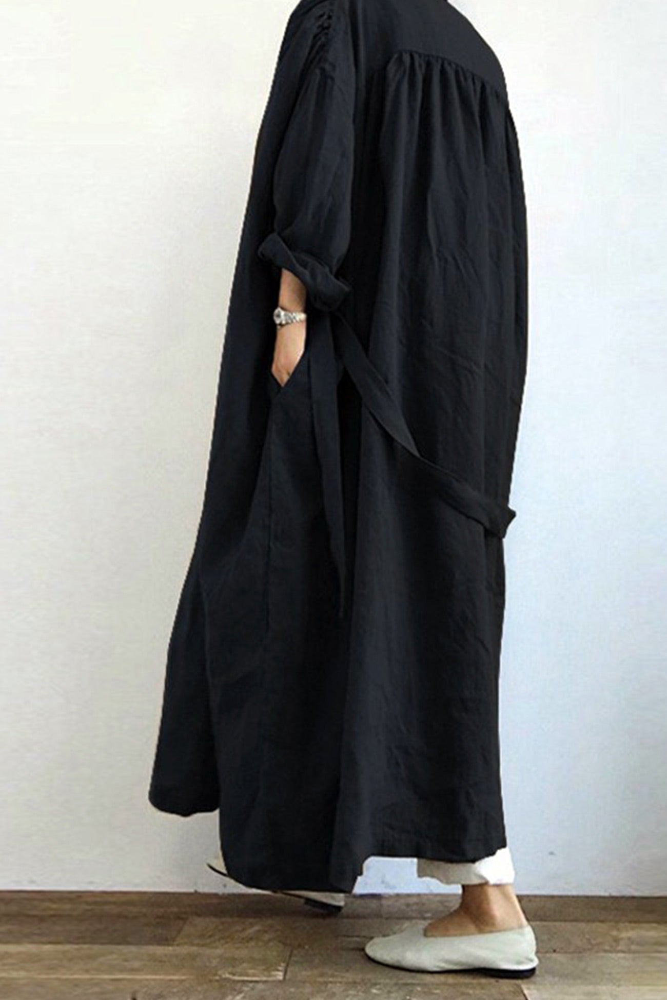 Petra® | Plain long trench coat with pockets