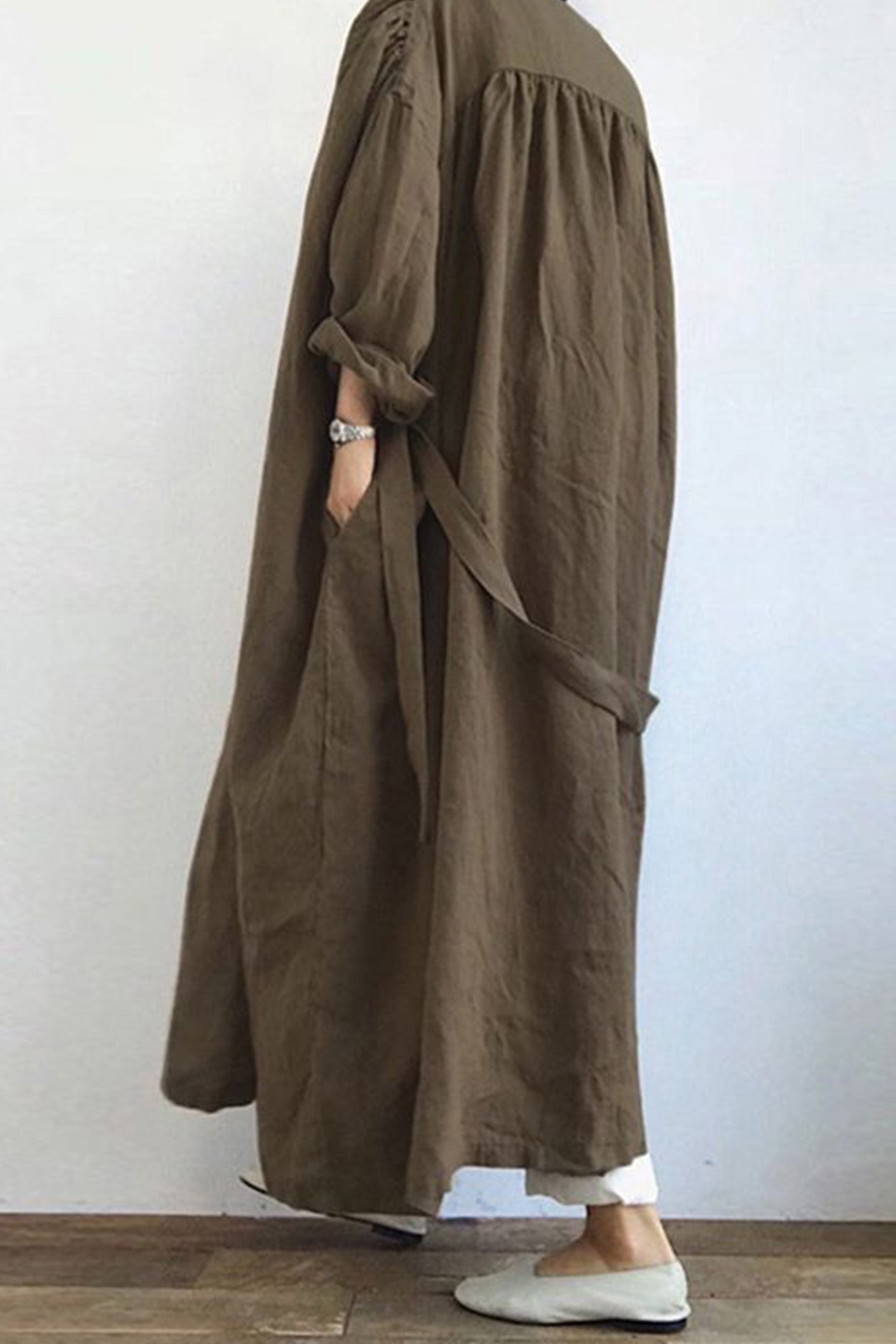 Petra® | Plain long trench coat with pockets