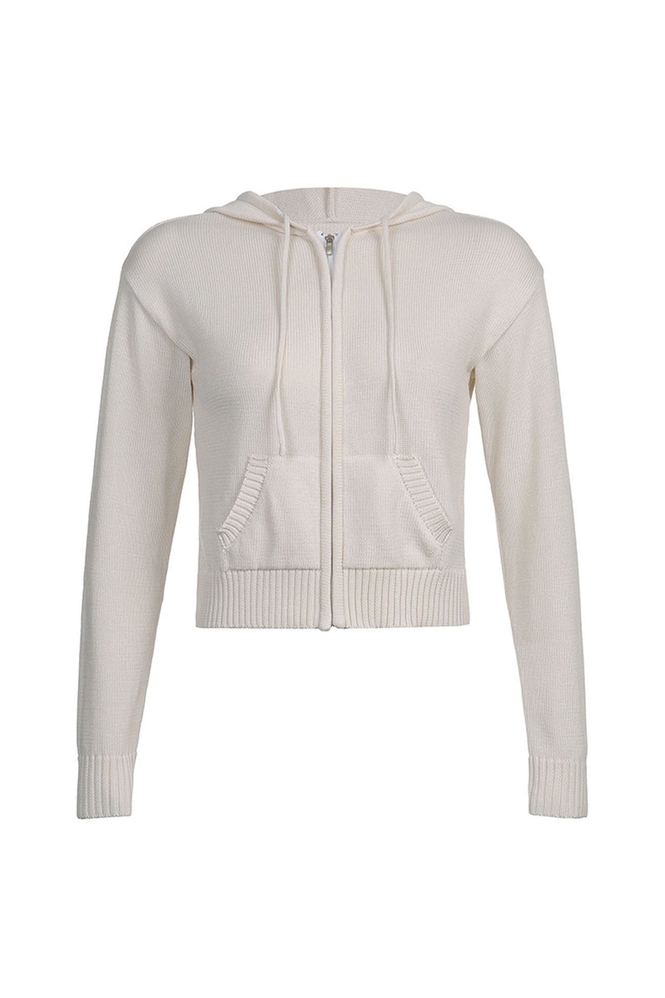 Alba® | Solid color cardigan with hood and zip