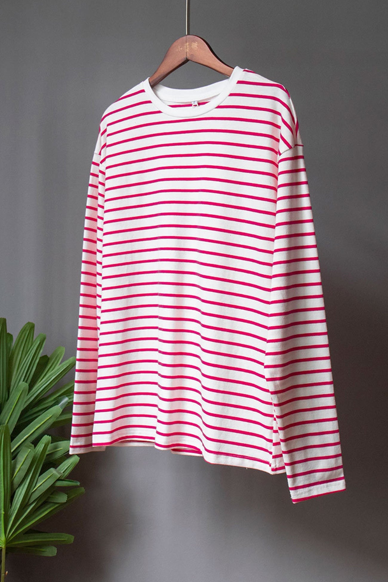 Carolin® | Striped, long-sleeved, crew-neck cotton T-shirt