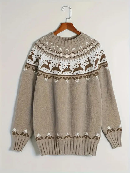 Yazmin® | Festive knitted sweater with reindeer