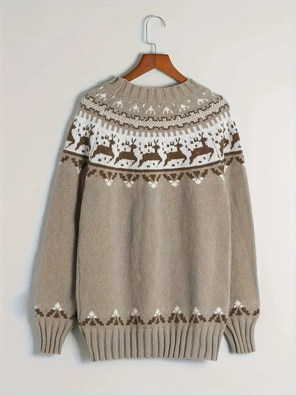 Yazmin® | Festive knitted sweater with reindeer