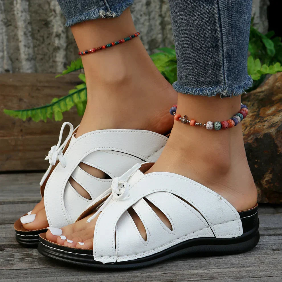 Zenda® | Comfortable sandals with bow tie