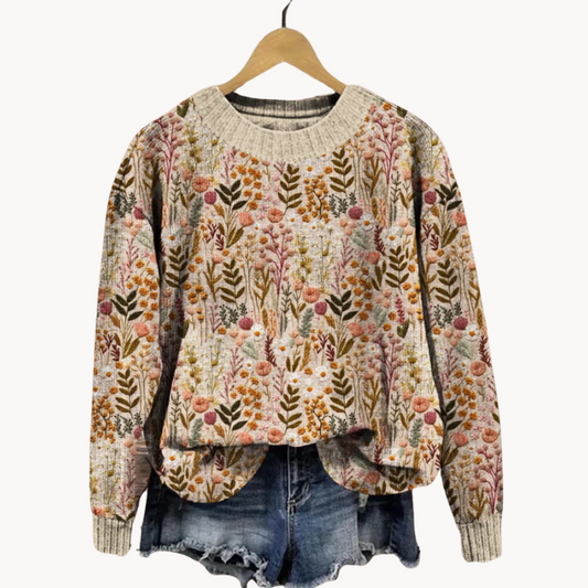 Ana Maria® | Charming women's sweater with a floral print