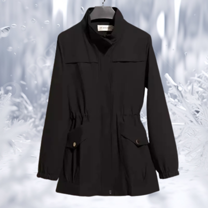 Zara® | Elegant winter coat with stand-up collar and narrow waist for women