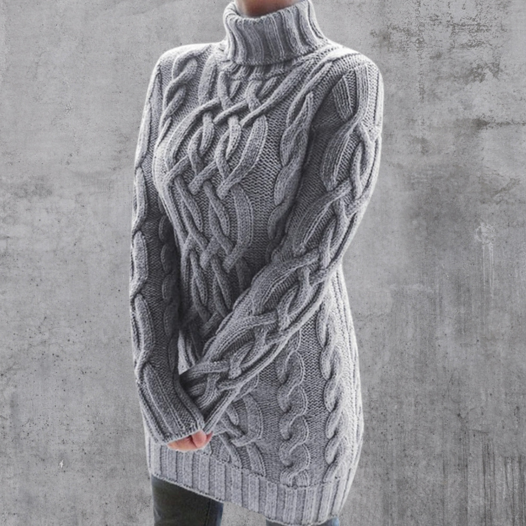 Tahlia® | Stylish warm long turtleneck sweater