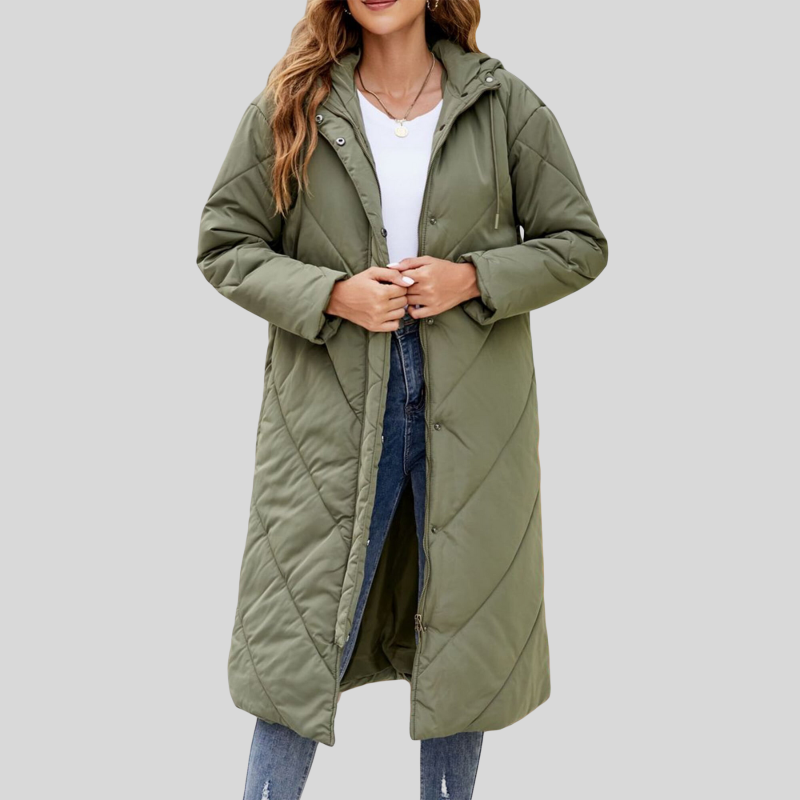 Viviana® | Long, warm women's jacket with a hood