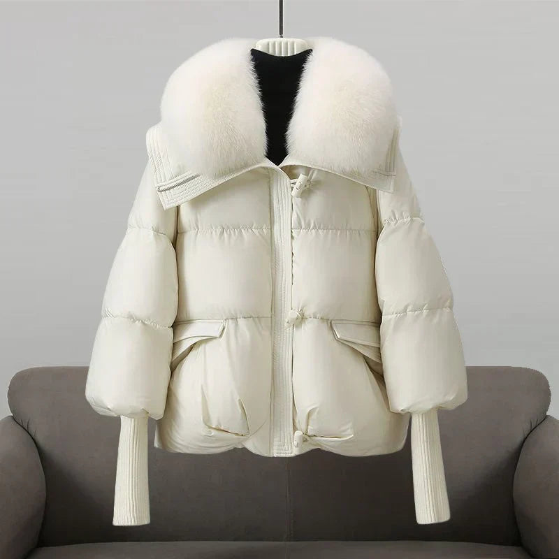 Adelaida® | Elegant women's puffer coat with fur collar