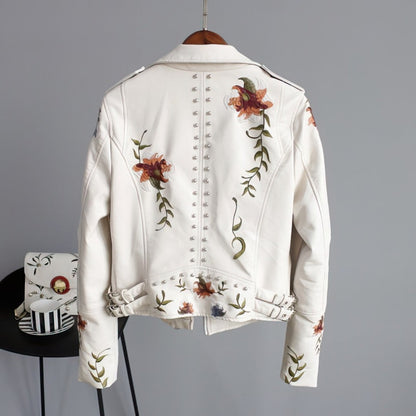 Nahir® | Floral leather jacket