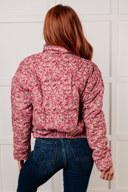 Ana® | Floral puffer jacket in rose multi