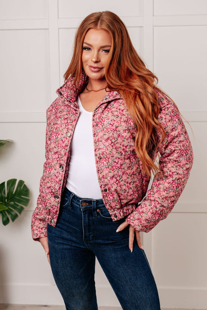 Ana® | Floral puffer jacket in rose multi