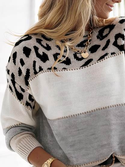 Tatiana® | Knitted sweater with panther print