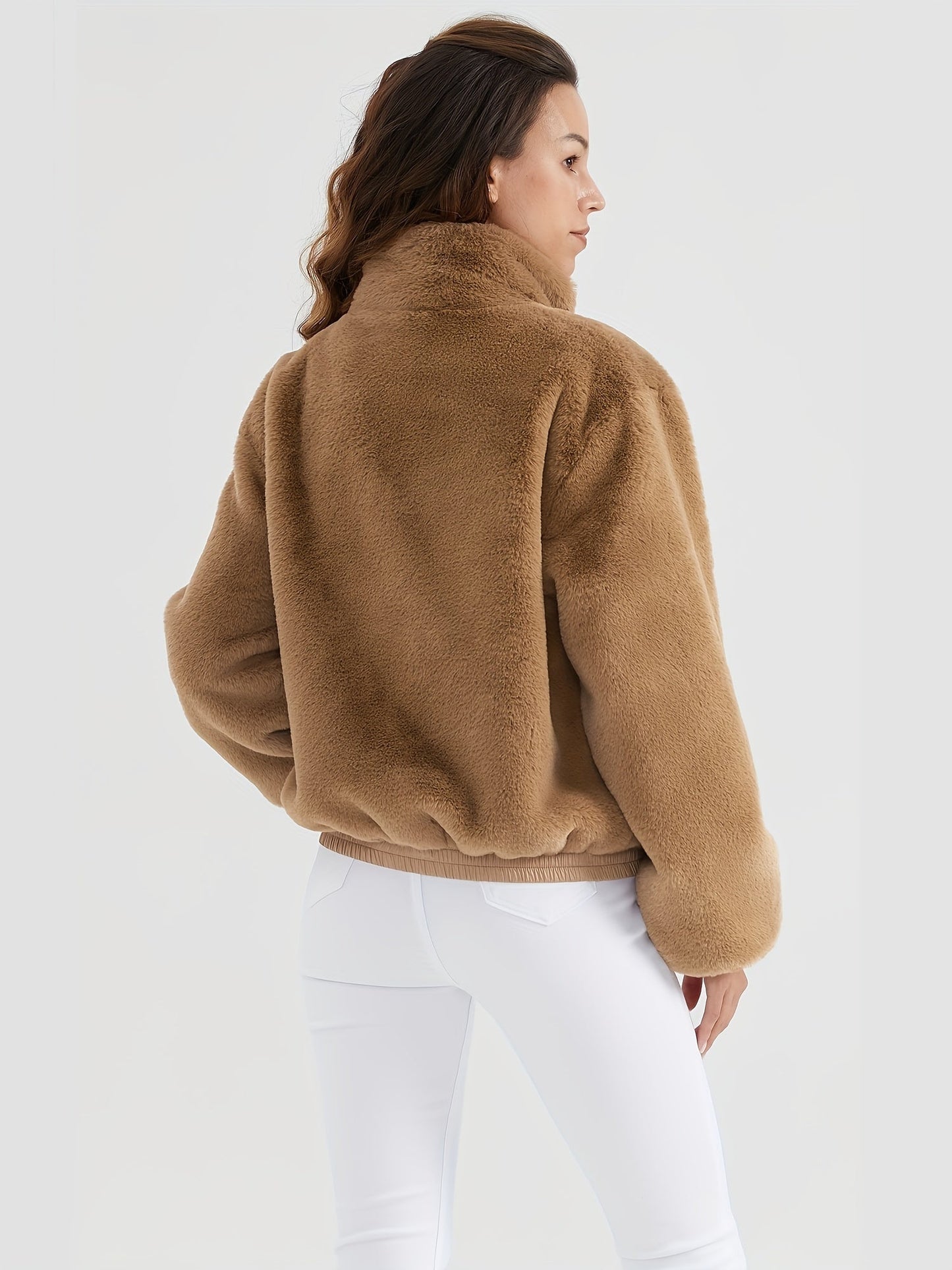 Wendy® | Faux fur jacket with stand-up collar