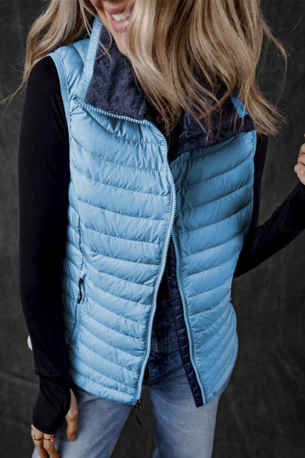 Nadia® | Quilted vest with zip and plush collar