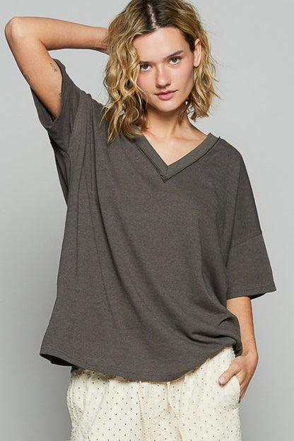 Tamsin® | V-neck t-shirt with half sleeves