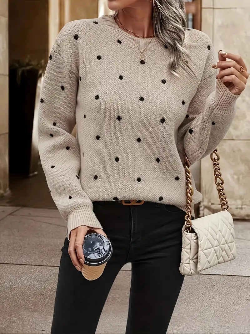 Yessica® | Long sleeve sweater with poker dots