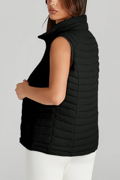 Nadia® | Quilted vest with zip and plush collar