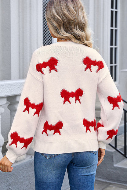 Amparo® | Elegant women's sweater with bow detail and crew neck