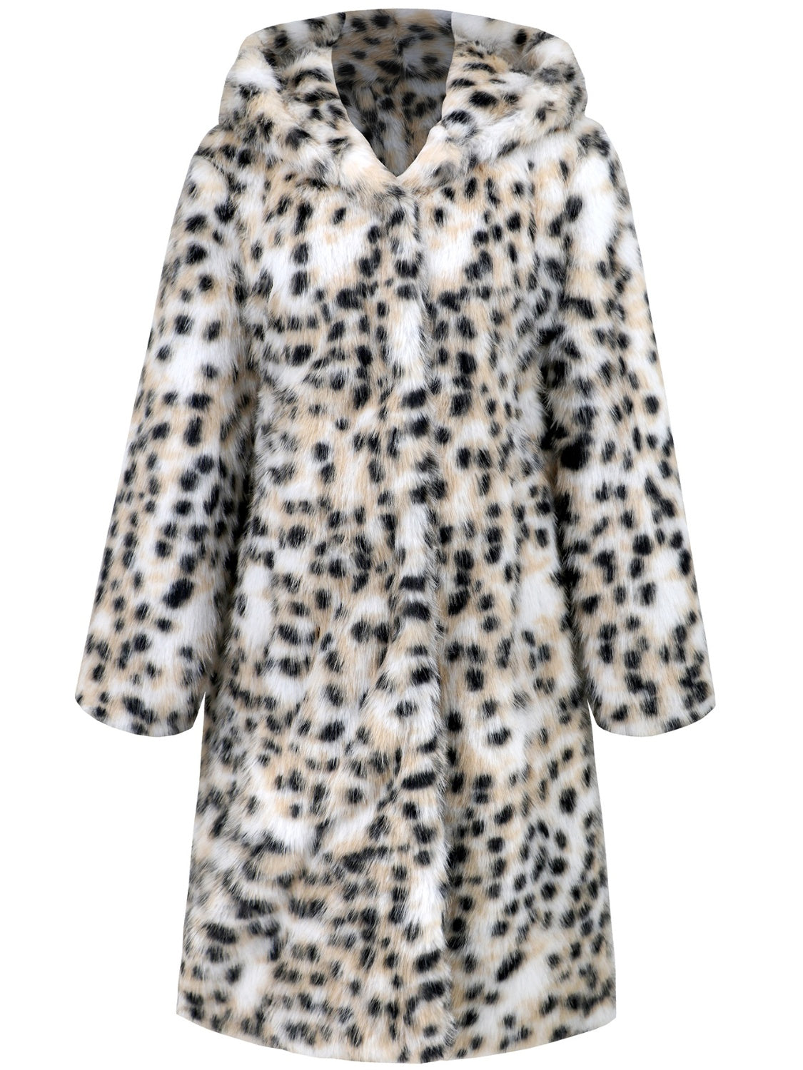 Pink® | Leopard print faux fur thermal outerwear with hood