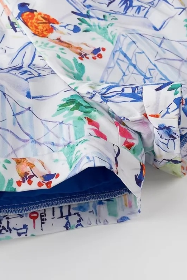 Trina® | Graffiti print cotton shorts set