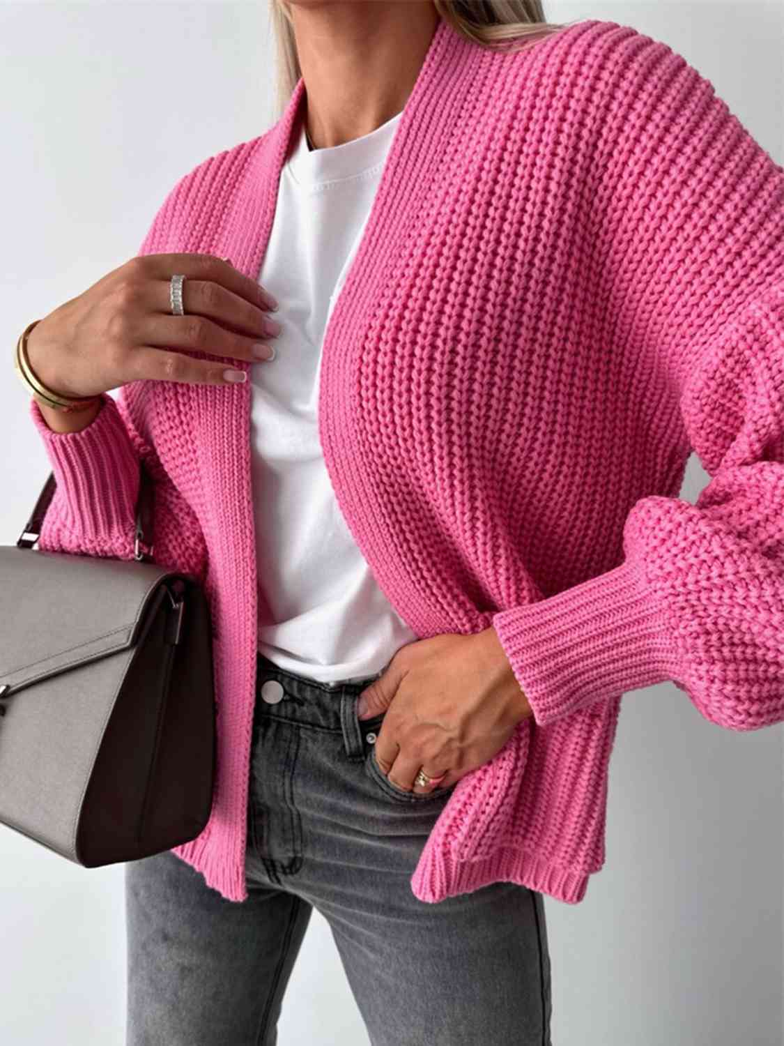 Pilar® | Solid color long sleeve casual knitted V-neck cardigan