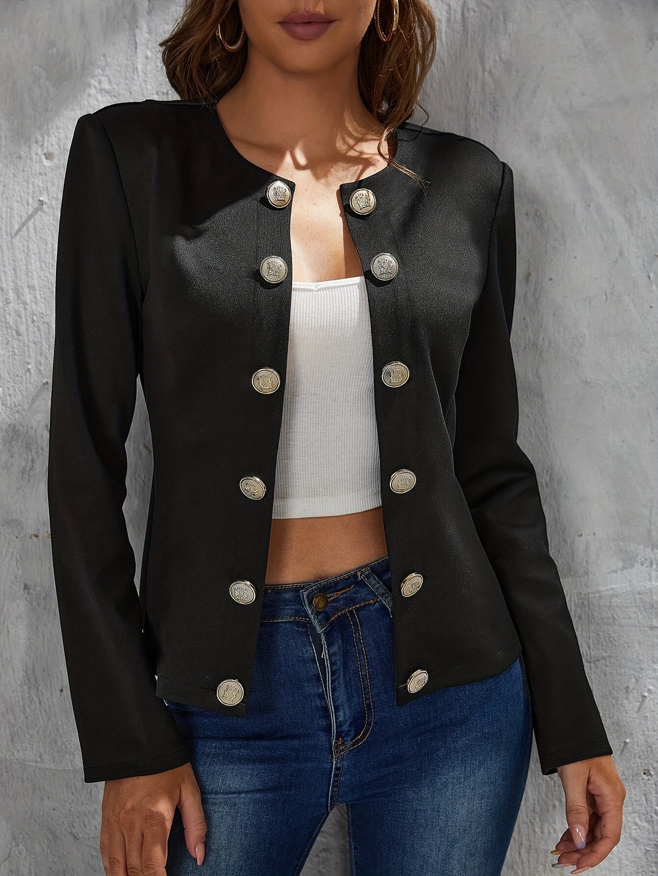 Violeta® | Black blazer with buttons