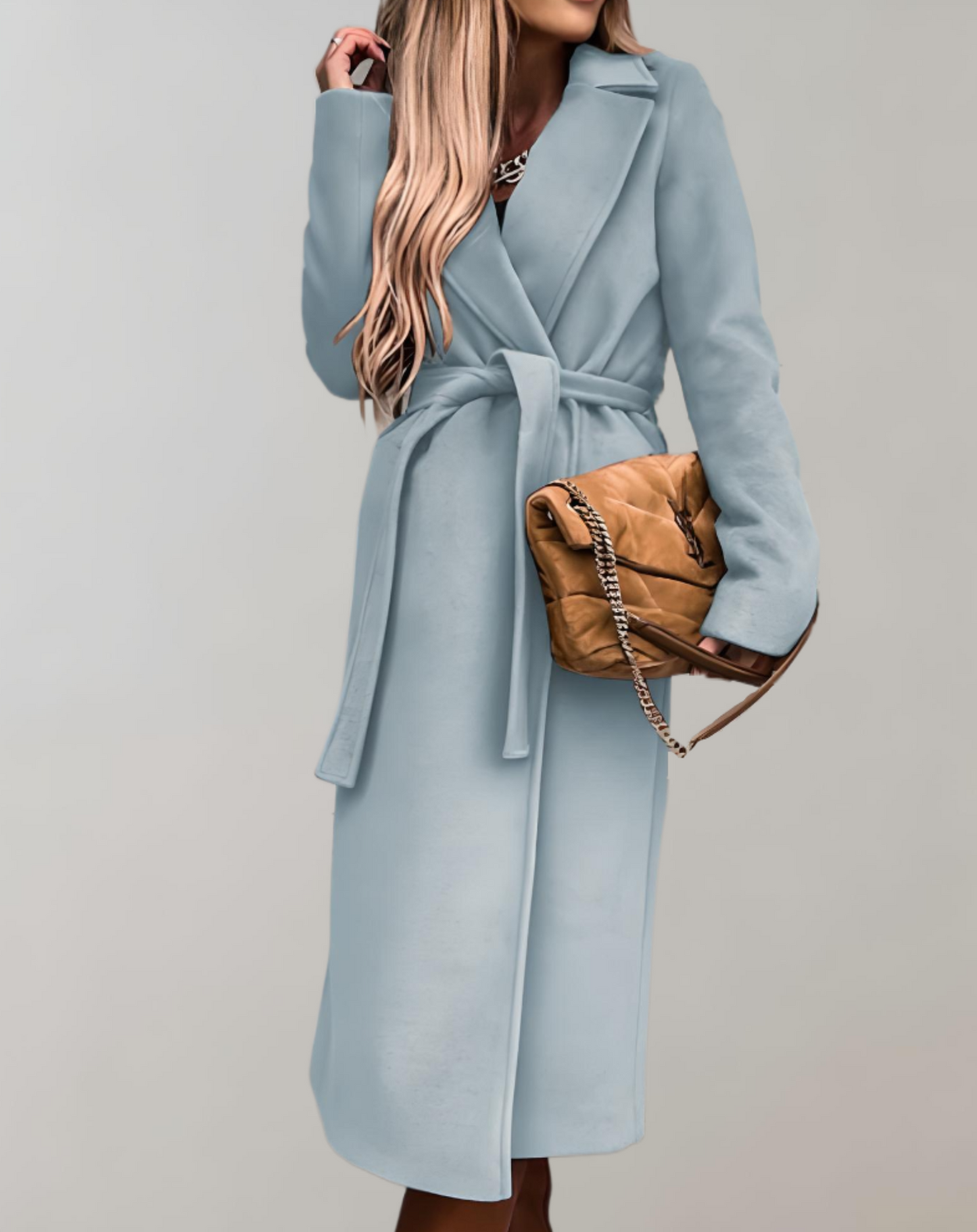 Alina® | Long autumn coat for women with belt