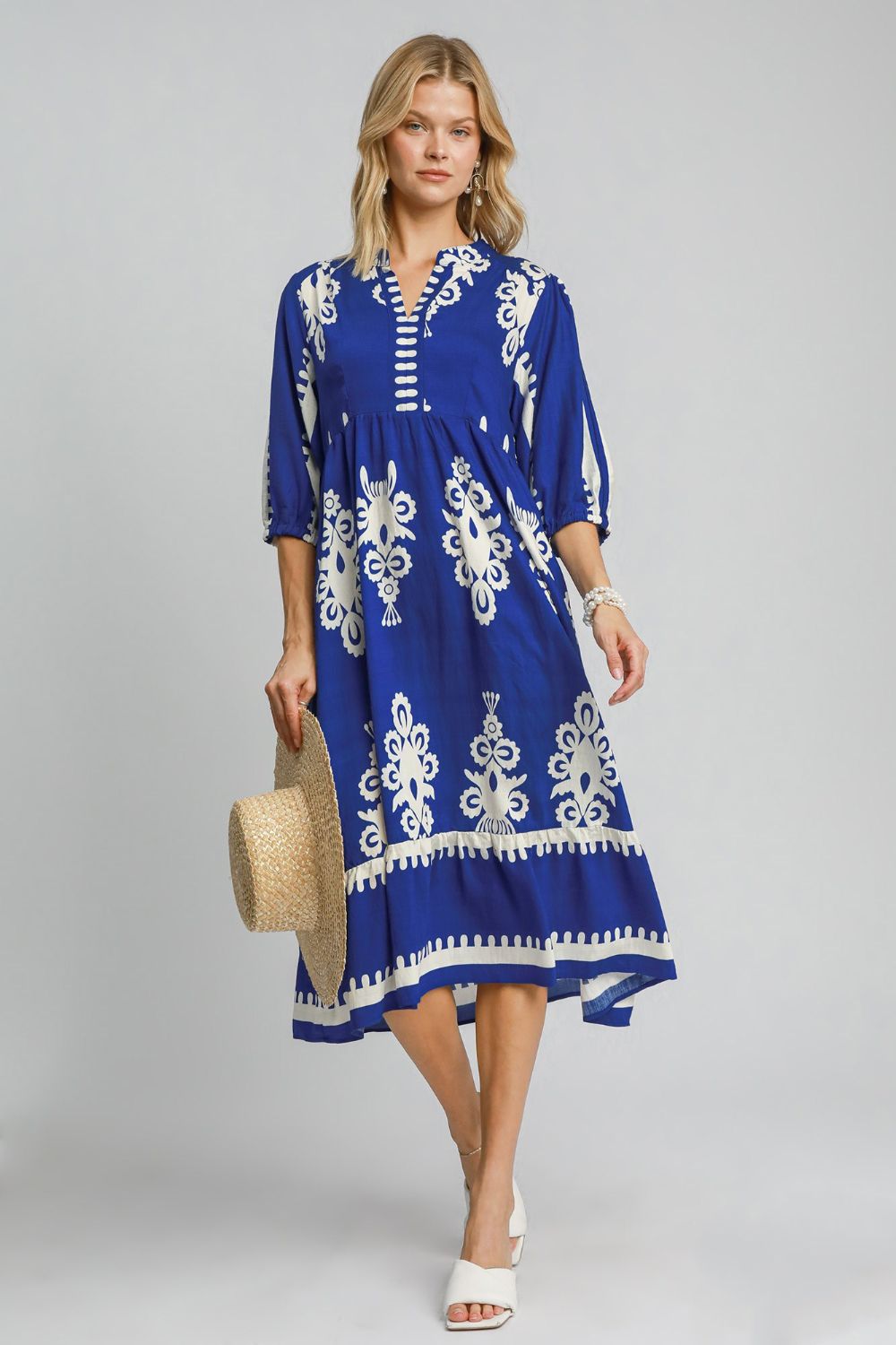 Tamara® | Printed notched midi dress