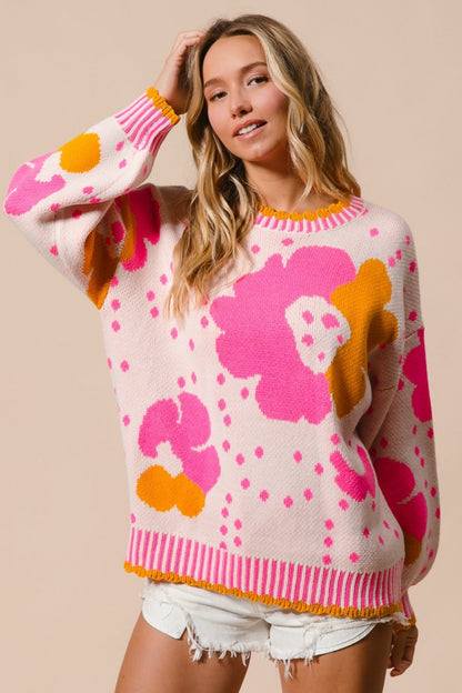 Ulla® | Contrast floral print sweater