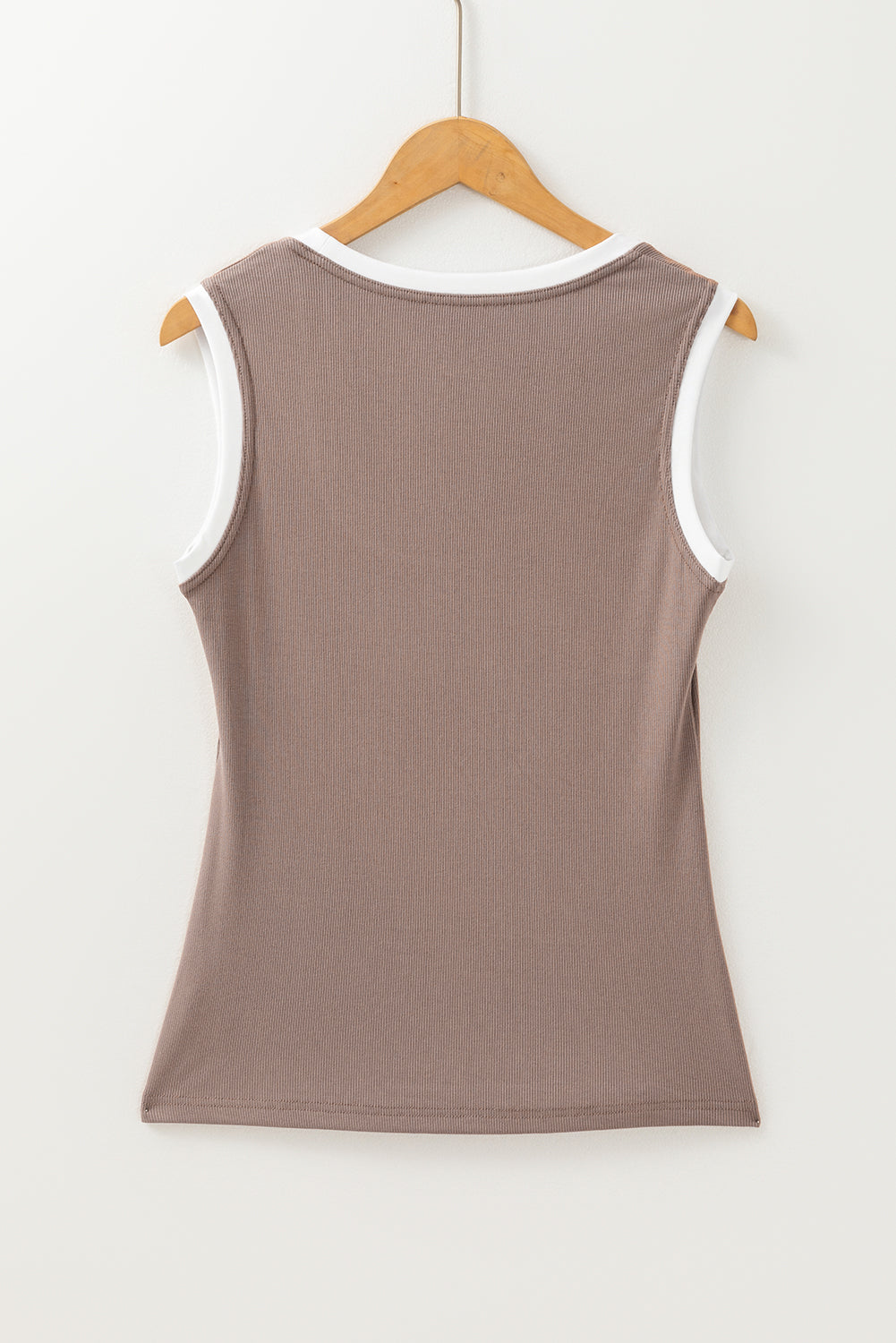 Yolanda® | Knit tank top with contrast trim and scoop neckline and wide straps