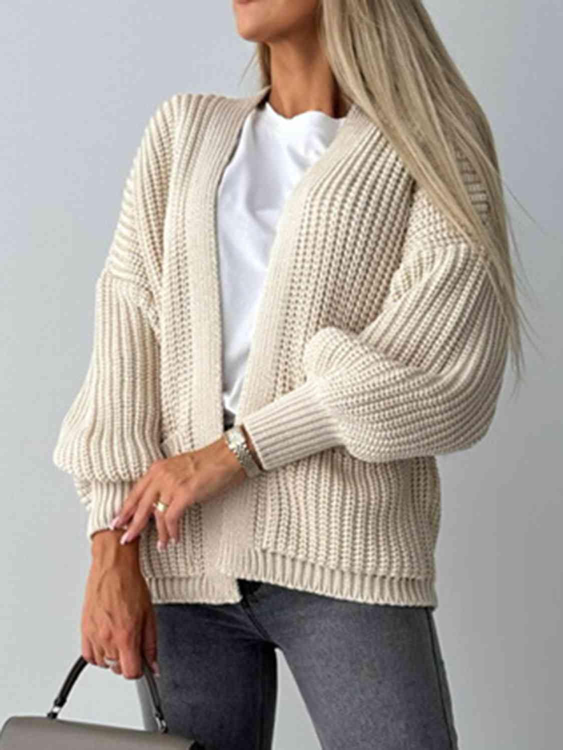 Pilar® | Solid color long sleeve casual knitted V-neck cardigan