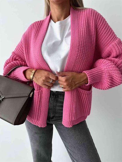 Pilar® | Solid color long sleeve casual knitted V-neck cardigan