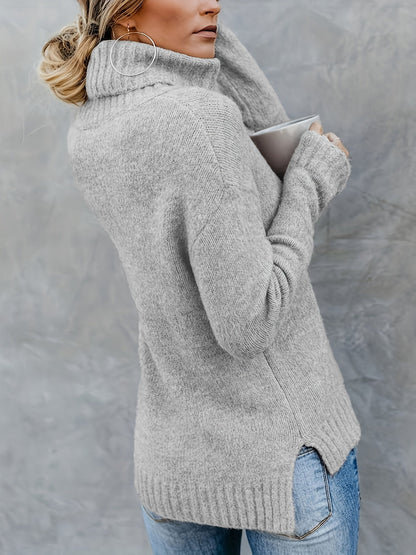 Poppy® | Elegant rib-knit turtleneck sweater