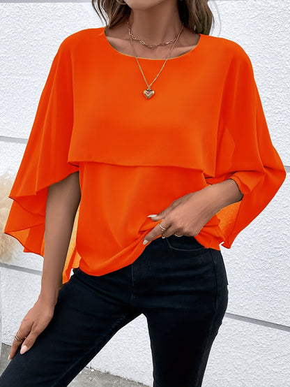 Zelia® | Elegant plain layered blouse