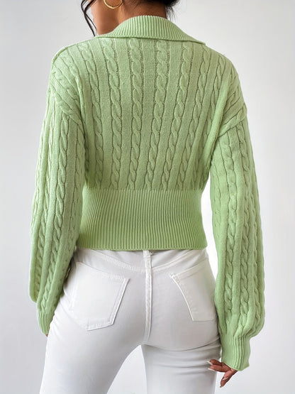 Adelina® | Twisted, structured knitted V-neck sweater