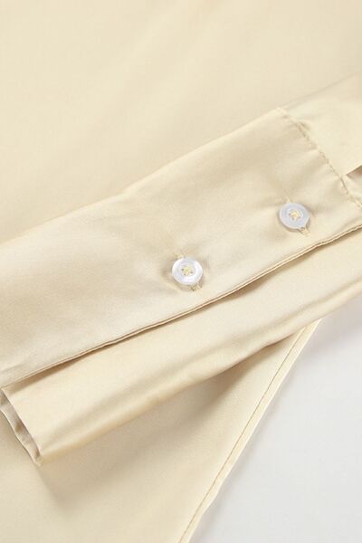 Penelope® | Long-sleeved satin shirt with button placket